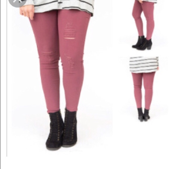 agnes and dora distressed jeggings